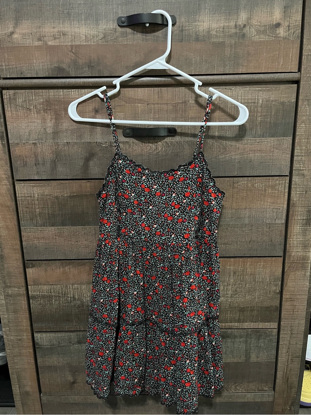 Urban Outfitters Black Floral Spaghetti Strap Sundress